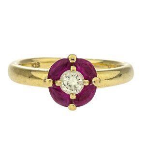 Ring 18K Ruby Diamond Gold #48 #8 176593